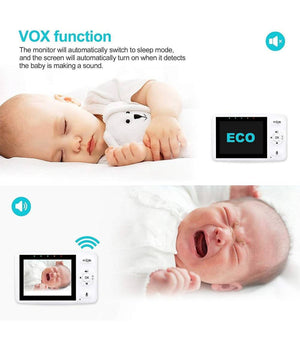 Baby Monitor Videocamera Schermo 3.5" Wireless Con Fotocamera Visione Notturna         