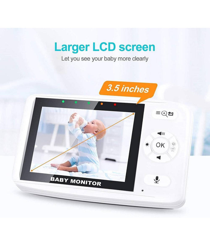 Baby Monitor Videocamera Schermo 3.5" Wireless Con Fotocamera Visione Notturna         