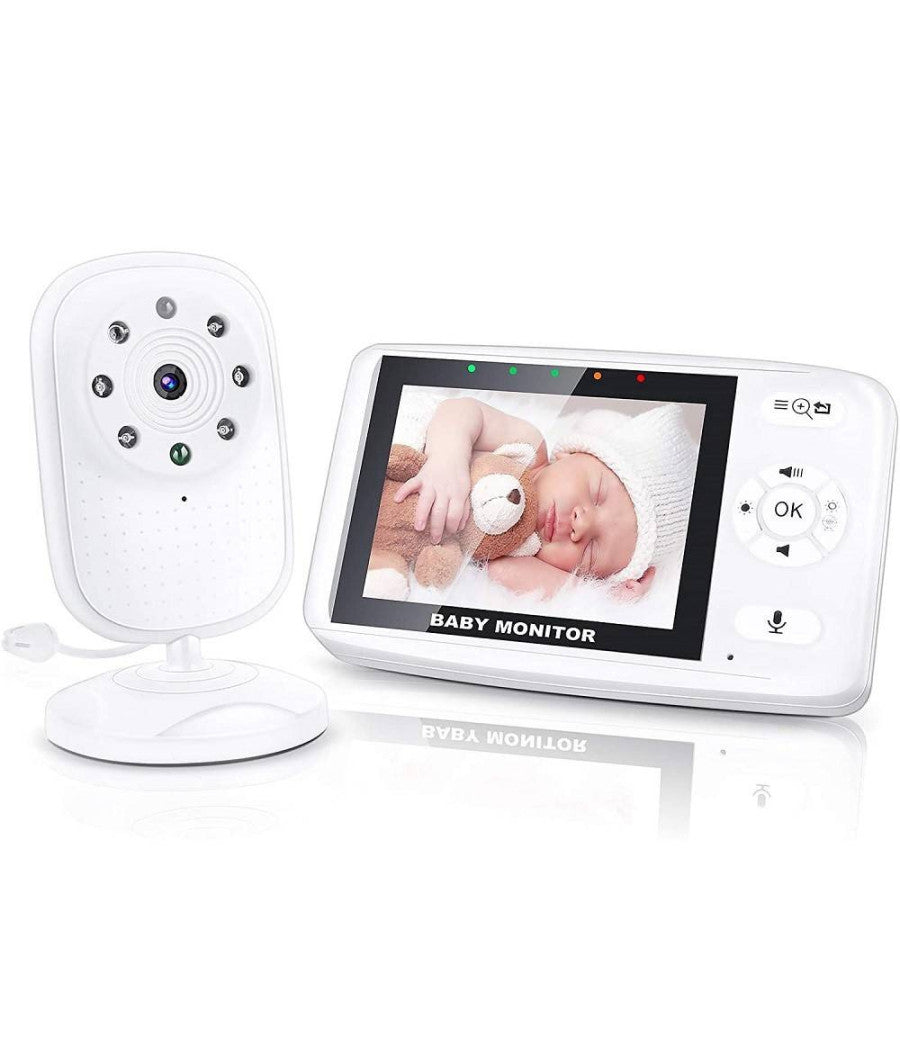 Baby Monitor Videocamera Schermo 3.5" Wireless Con Fotocamera Visione Notturna         