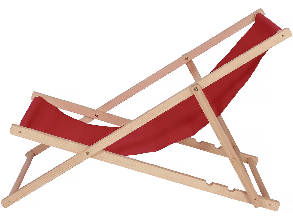 Set di 2 sedie a sdraio in legno "Chilienne" - 107 x 56,5 x 81 cm - Rosso