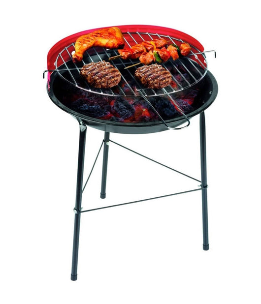 Barbecue A Carbone Carbonella Bbq Grill In Metallo Con Paravento Griglia Rotonda         