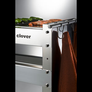 BARBECUE A CARBONE CON RUOTE, STRUTTURA E GRIGLIA IN ACCIAIO INOX, 59 X 40,50 X 82 CM. CLOVER