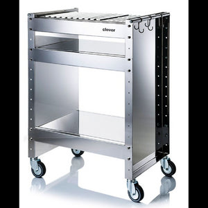 BARBECUE A CARBONE CON RUOTE, STRUTTURA E GRIGLIA IN ACCIAIO INOX, 59 X 40,50 X 82 CM. CLOVER