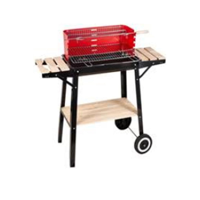 Barbecue Con Ruote Rosso Jersey