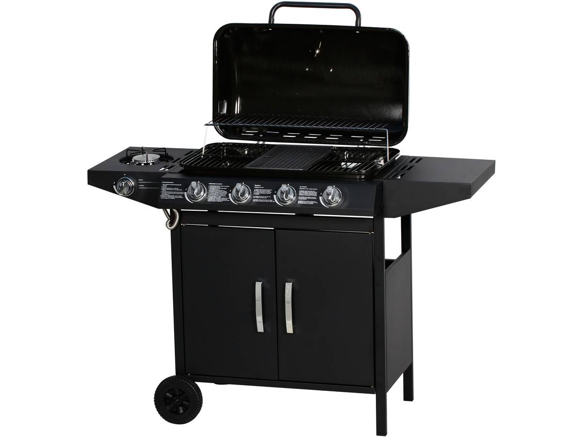 Barbecue gas Festa 5 con 5 fuochi di cui 1 laterale 12,9 Kw colore Nero