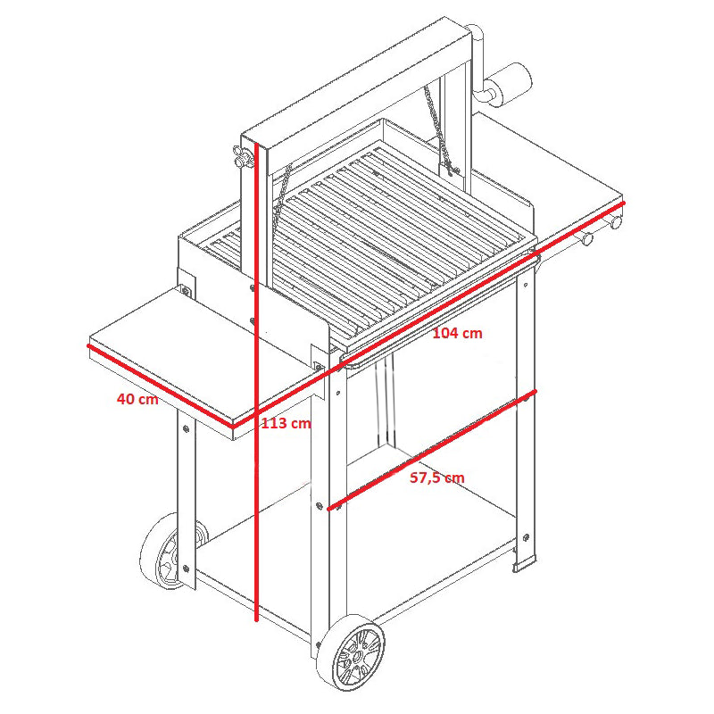 Barbecue Montevideo 57,5X40X113 Cm Gmr Trading