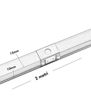 Barra Led 12 W Profilo Alluminio Incasso Esterno 12 V Luce 4000k Dimmerabile         