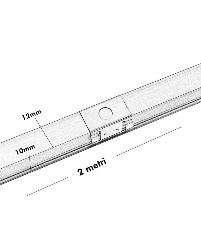 Barra Led 12 W Profilo Alluminio Incasso Esterno 12 V Luce 4000k Dimmerabile         