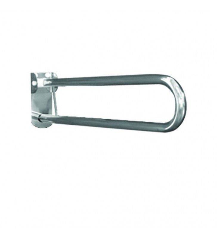 Barra maniglione ribaltabile cm 83 con porta rotolo inox satinato cod 79079