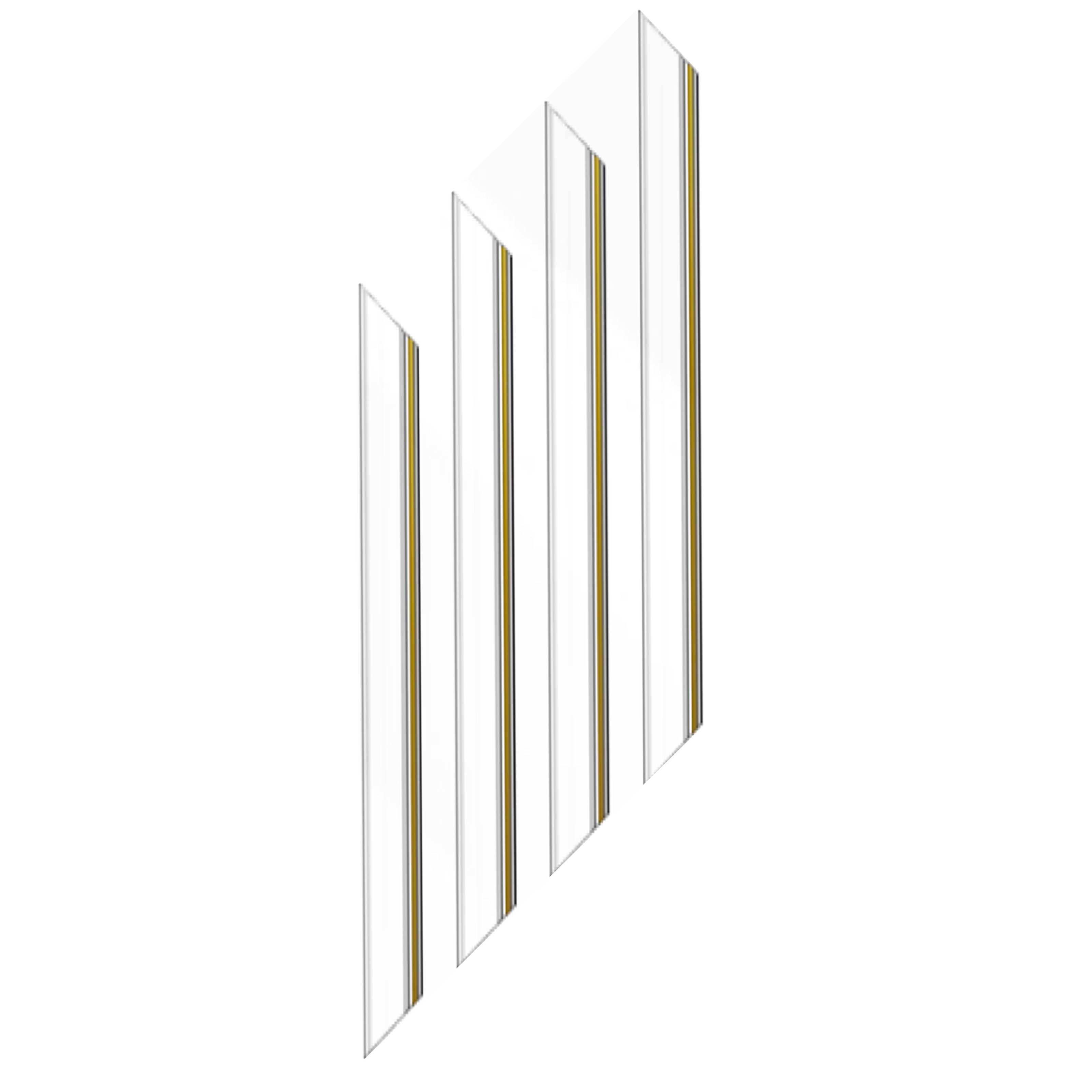 Cornice Bugna Preassemblata per Boiserie in polimeri linea GOLD (filo oro) bianco Avorio 9010 varie dimensioni - 4 Barre non tagliate da 2,8mt Cad.