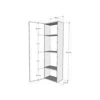 Base Colonna a terra L.60 H.210,3 P.39,2 sx-dx - Bianco Frassino