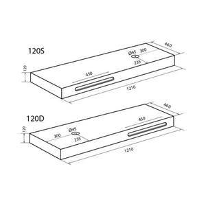 Base linea emotion bianca 120x46 cm versione destra cod 83774