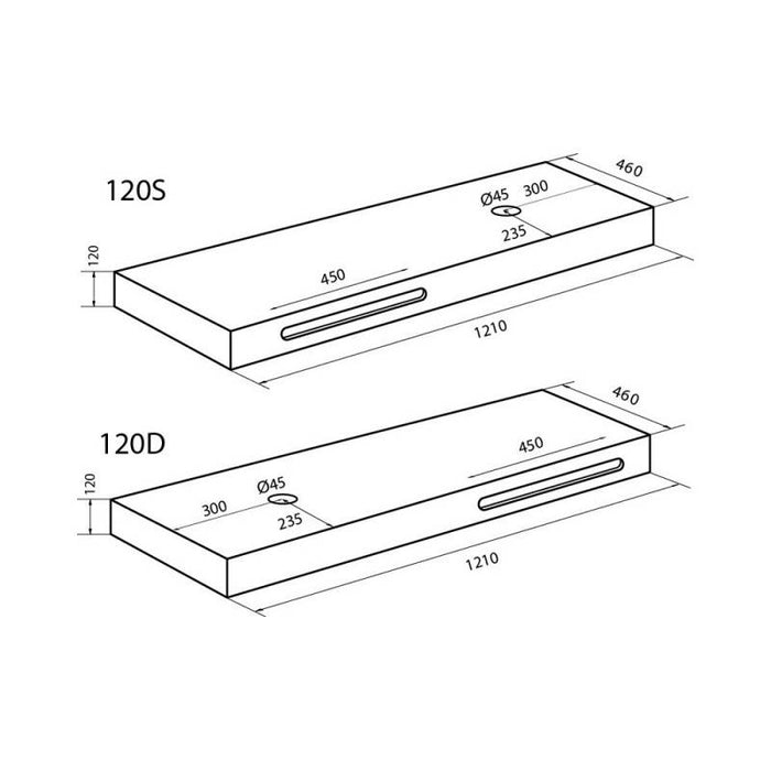 Base linea emotion bianca 120x46 cm versione destra cod 83774