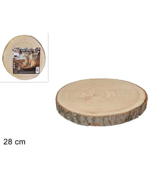 Base Tronco Legno Naturale Decorativa Disco Per Ornamento Diametro 28 Cm Rotondo         