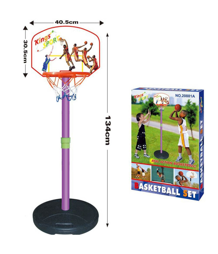 Basket Canestro Piantana Per Bambini Altezza Fino 134cm Base Riempibile Plastica         