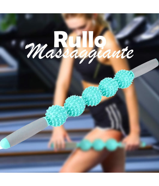 Rullo Bastone Massaggio Muscolare 54cm Per Gambe, Schiena, Migliora Circolazione         