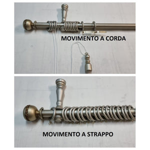 Bastone Tenda in Legno di Alta Qualità, diametro 35 mm a strappo colore avorio antico terminale pagoda lunghezza 300 CM