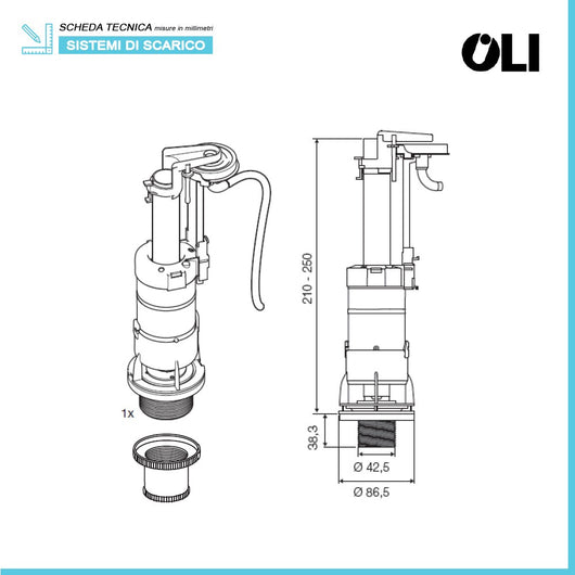 Batteria scarico wc Oli per cassetta alta sostituzione batteria Catis