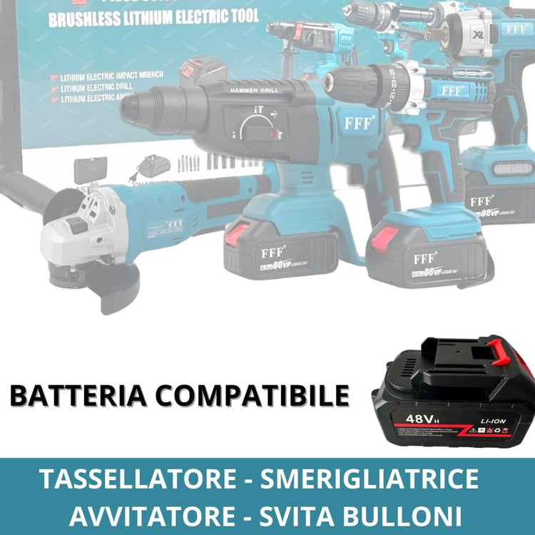 Batteria Sostitutiva per Kit 4 in 1, Batteria Compatibile con Tasselatore Trapano