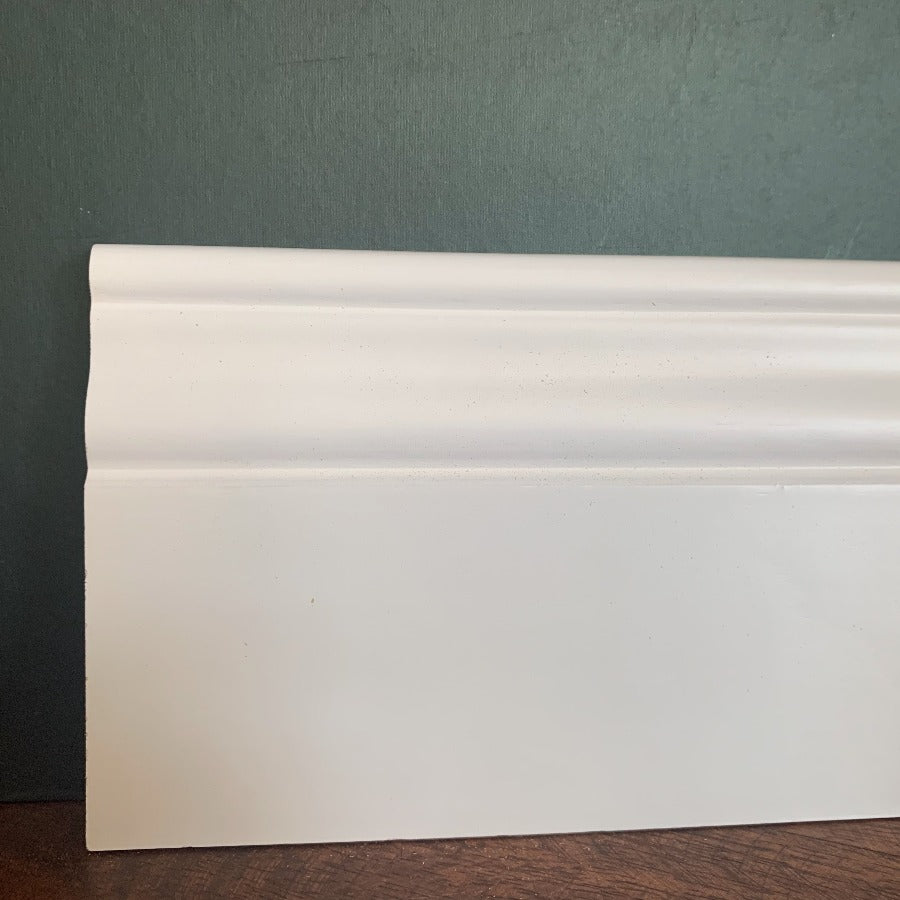 Battiscopa Legno BIANCO Laccato - Modello Ducale - 100 x 13 mm - Asta 2,5 m