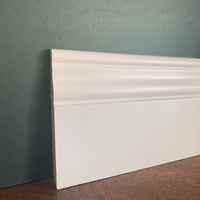 Battiscopa Legno BIANCO Laccato - Modello Ducale - 100 x 13 mm - Asta 2,5 m