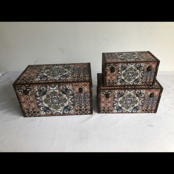 Baule ecopelle 1-3 mandala rettangolarecm59x36h33