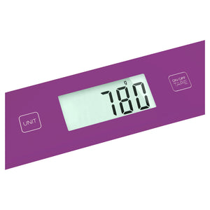 Bilancia da cucina viola Sencor design ultra slim (16mm) display LCD larghe dimensioni