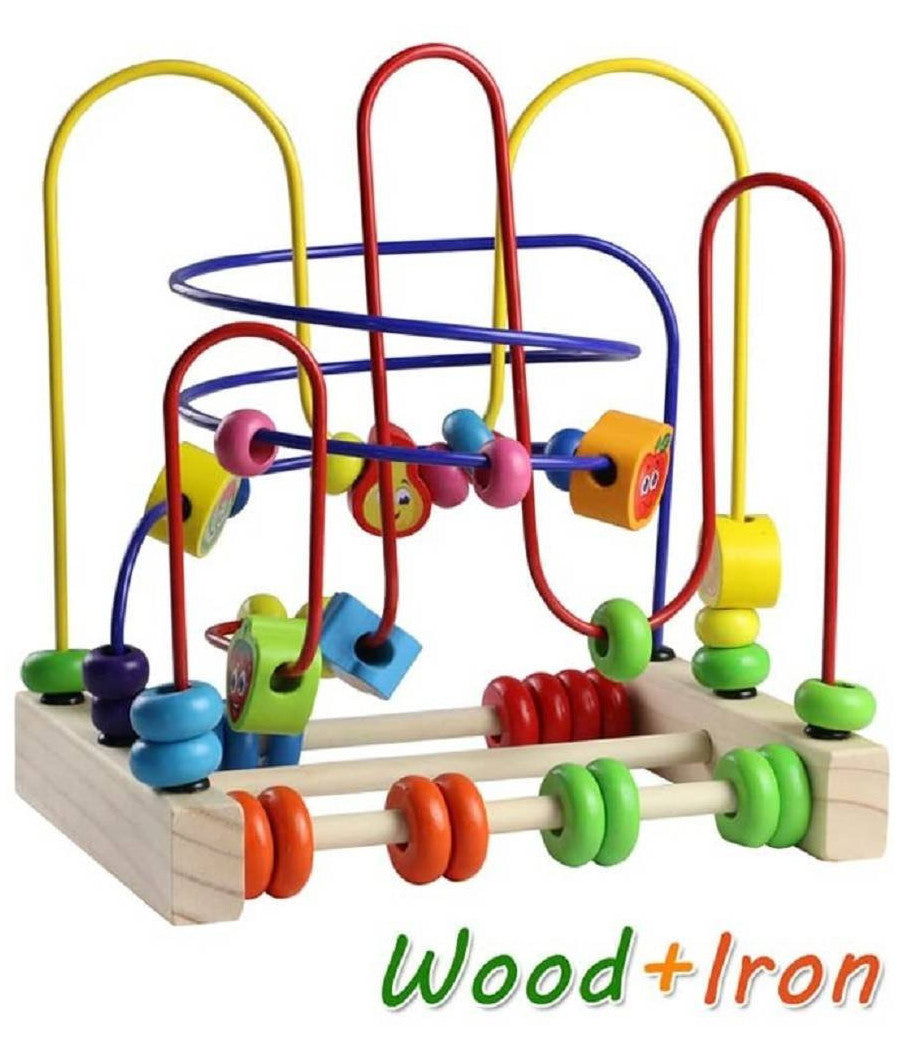 Bead Maze Roller Coaster Giocattoli Educativi Giochi Di Legno Bambini +3 Anni         