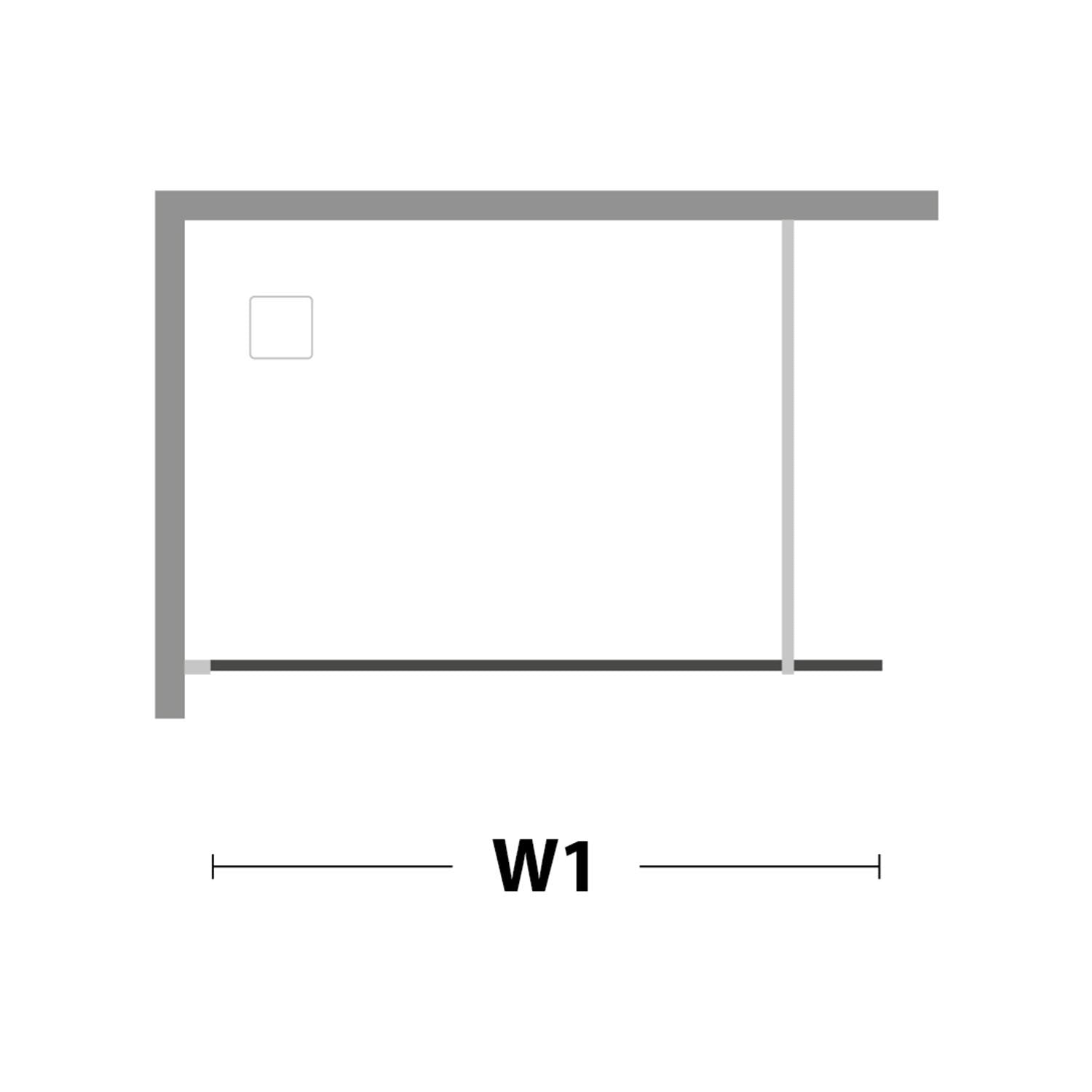 Parete doccia Walk-in Lato 110 CM H 185 in Acrilico mod. Beatrix Profilo