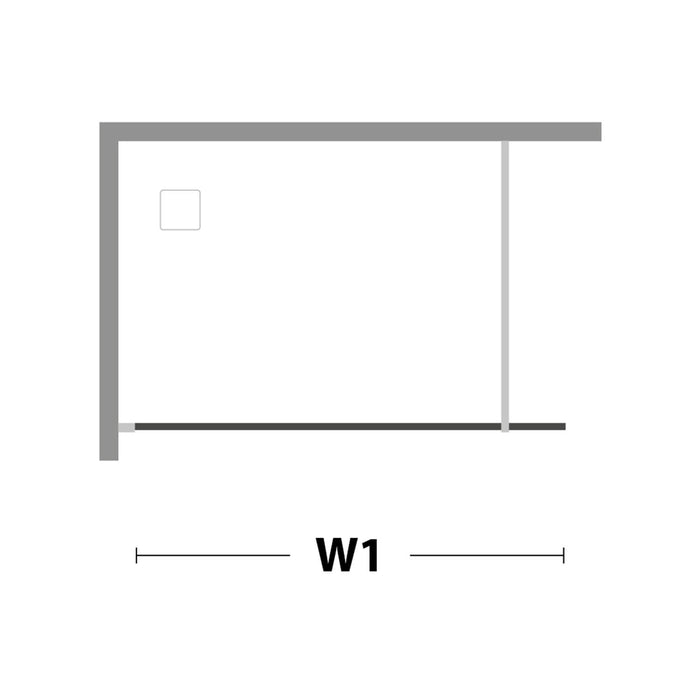 Parete doccia Walk-in Lato 110 CM H 185 in Acrilico mod. Beatrix Profilo