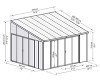 Pergola Chiusa in Alluminio San Remo 4X4.4 m Grigio