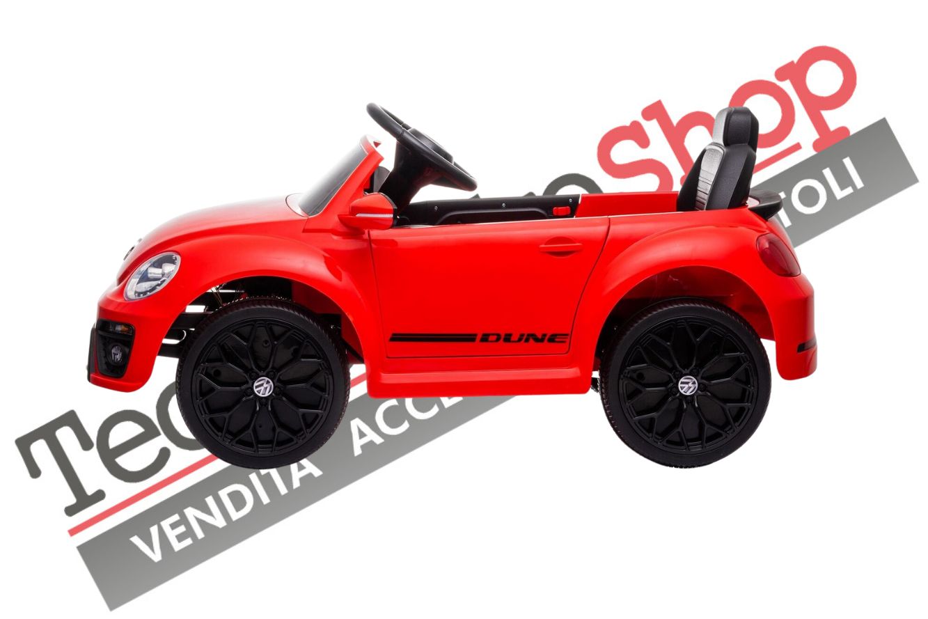 Auto Elettrica per Bambini Volkswagen Maggiolino New Beetle Small 12V colore Rosso