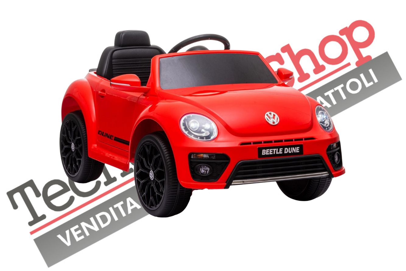 Auto Elettrica per Bambini Volkswagen Maggiolino New Beetle Small 12V colore Rosso