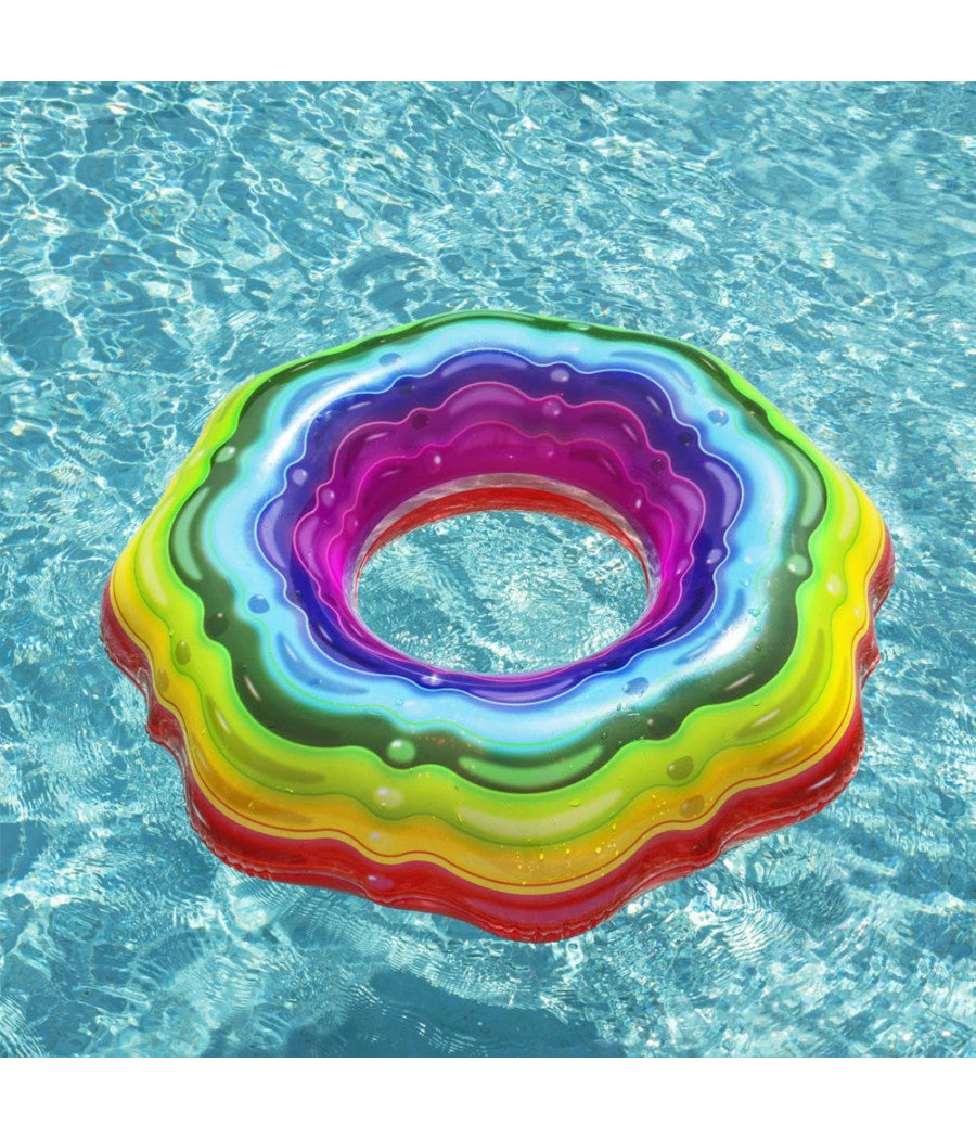 Bestway Salvagente Ciambella Gonfiabile Rainbow Arcobaleno Piscina Nuoto Mare         