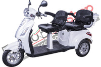 Scooter Z-TECH ZT-18  polliciTRILUX PLUS pollici 3 RUOTE 2 Posti Diffperenziale per Disabili e Anziani colore Bianco