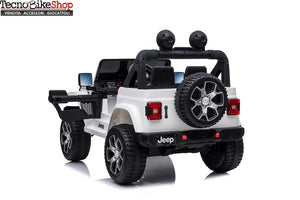 Auto Macchina Elettrica per Bambini JEEP FIAT Wranglper RUBICON 12V 2 Posti  con Mp3 - Sedile in Pelle - colore Bianco