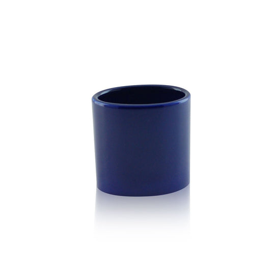 Bicchiere da appoggio ovale in ceramica - accessori bagno, colore blu