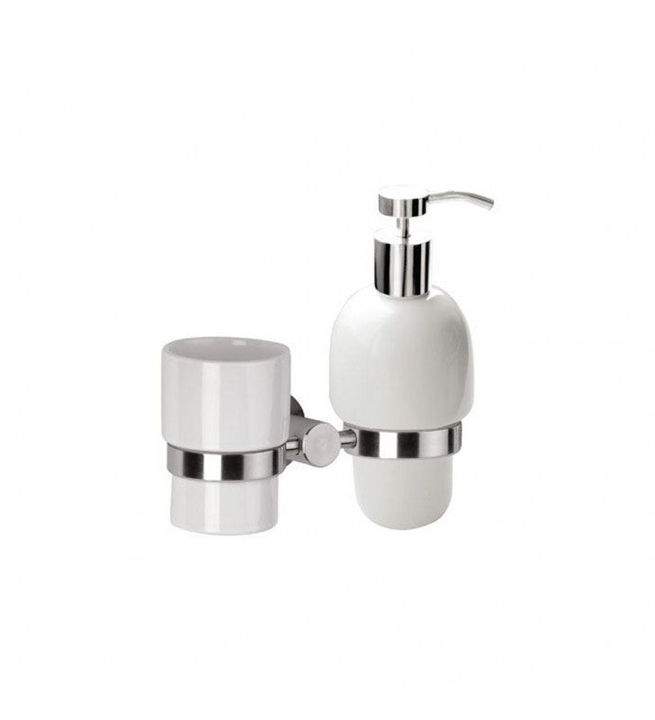 Bicchiere e dispenser sapone - serie minimal inox cod 76871