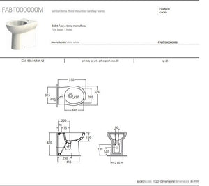 Bidel filo muro modello Fast in Ceramica colore Bianco - Azzurra ceramica