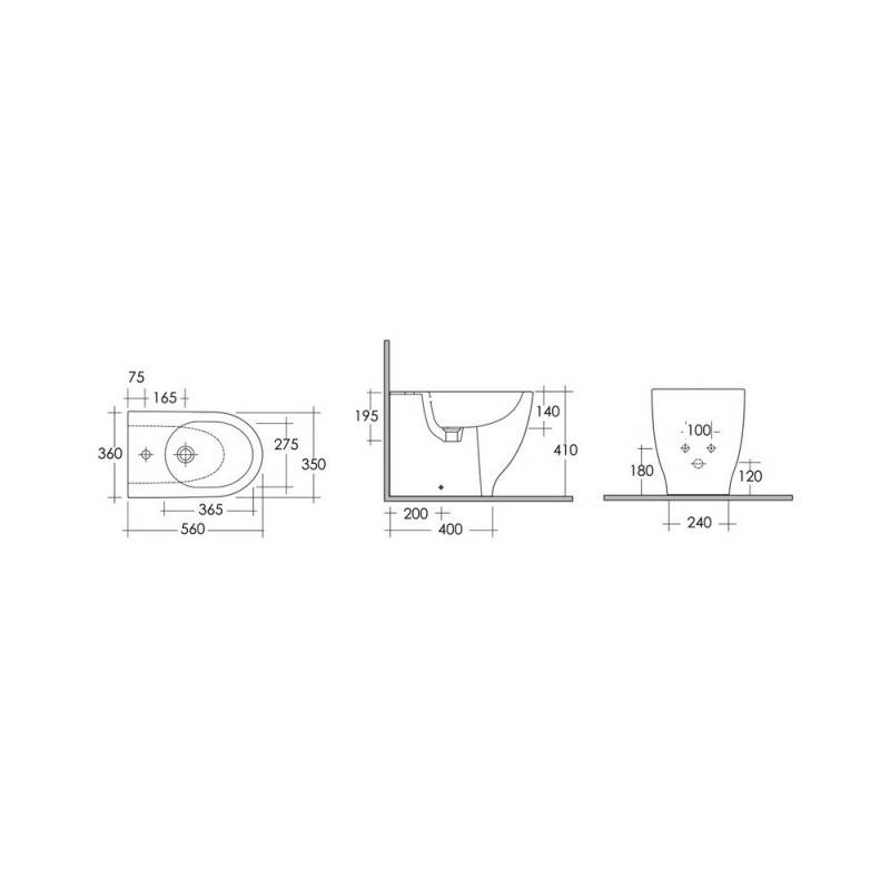 Bidet moon filo muro cod 83598