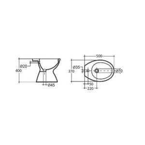 Vaso con scarico a muro serie neo-victoria cod 83531