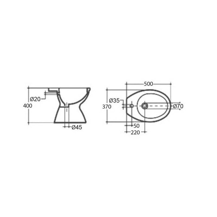 Vaso con scarico a muro serie neo-victoria cod 83531