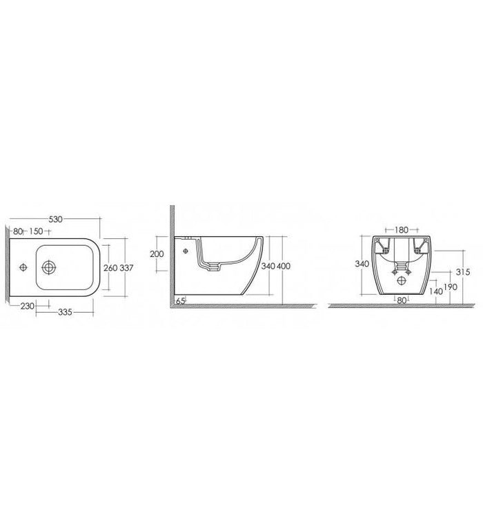 Vaso sospeso metropolitan rimless fissaggio nascosto cod 82082