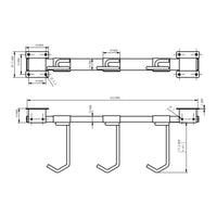 Bringer - Rastrelliera fermabici da muro 3 posti portabici verticale in acciaio zincato con ganci rivestiti in PVC. Bike Rack modulare regolabile compatibile con tutti i modelli di bicicletta.