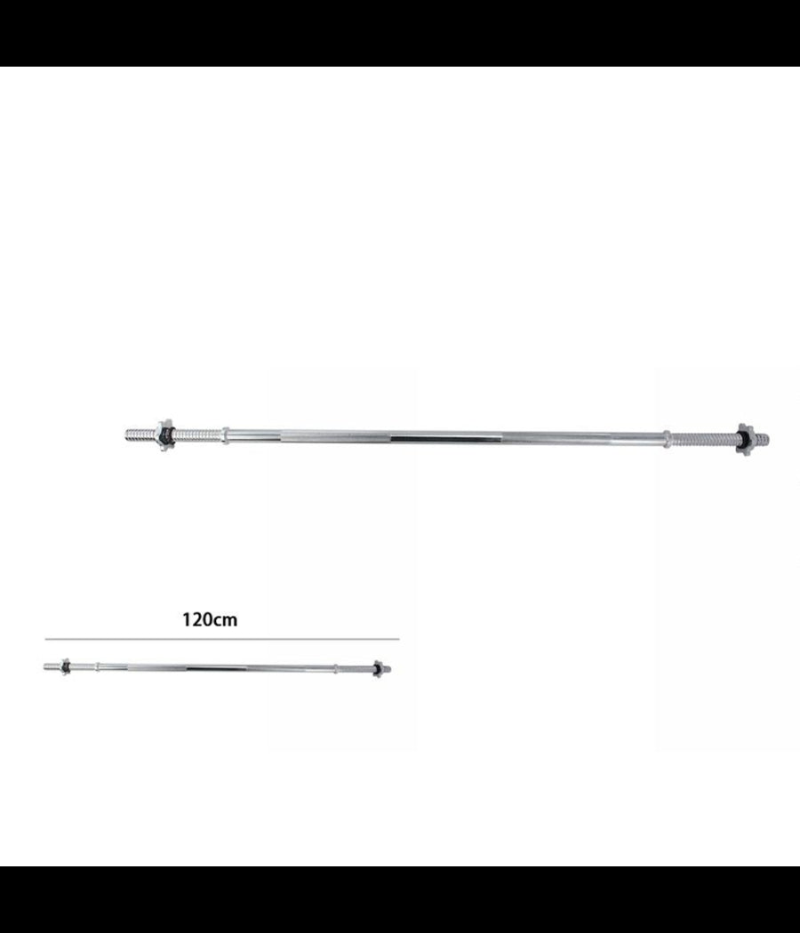 Barra Bilanciere Lunghezza 120 Cm Antiscivolo Acciaio Cromato Palestra Fitness         