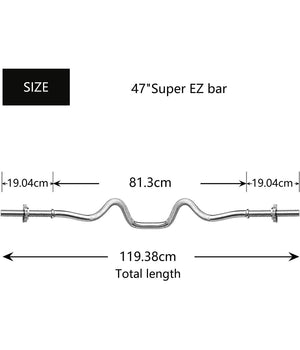 Bilanciere Curl Curvo Ondulato 150cm Con Ferma Dischi Per Sollevamento Pesi         