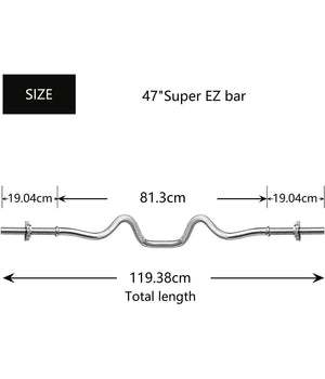 Bilanciere Curl Curvo Ondulato 120cm Con Ferma Dischi Ez 25mm Sollevamento Pesi         