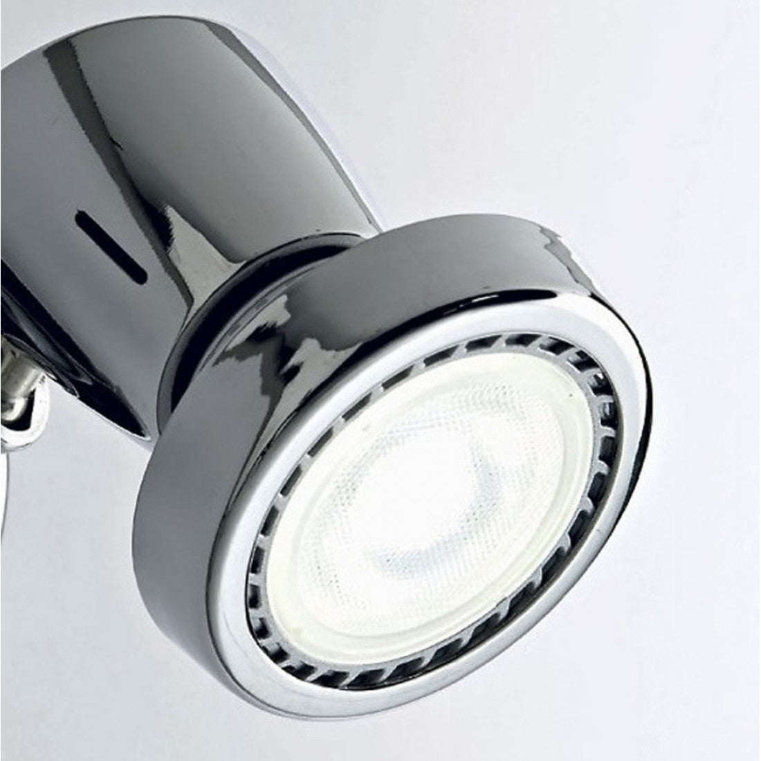 Binario illuminando eros 3 gu10 led 7w 3000°k spot faretti orientabili metallo cromo moderno interno