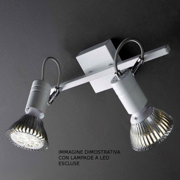 Binario moderno illuminando zeus 2 bn e27 led spot orientabile parete soffitto