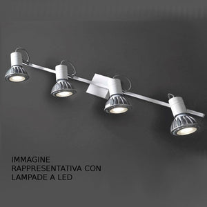 Binario moderno illuminando zeus 4 bn e27 led spot orientabile parete soffitto